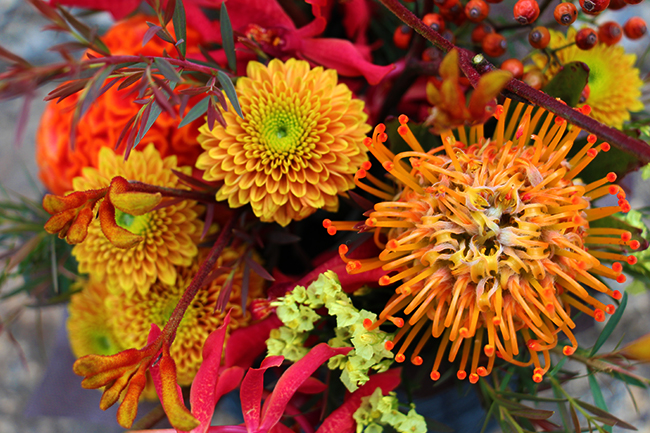 オレンジグラデーションアレンジメント 3000円