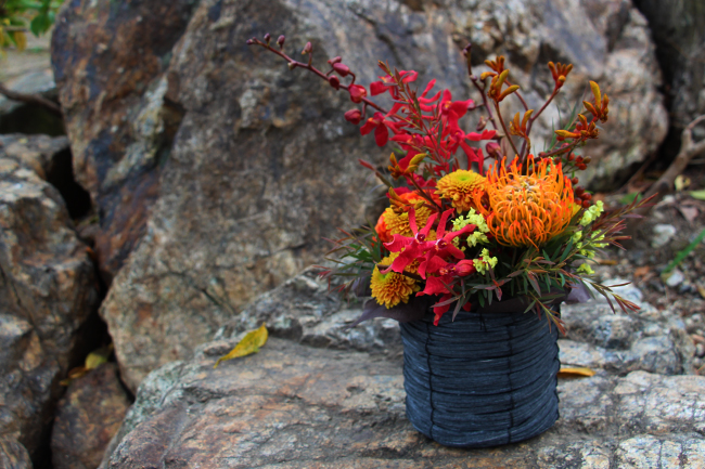 オレンジグラデーションアレンジメント 3000円